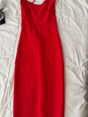 BCBGMaxAzria Red Fitted Midi Dress